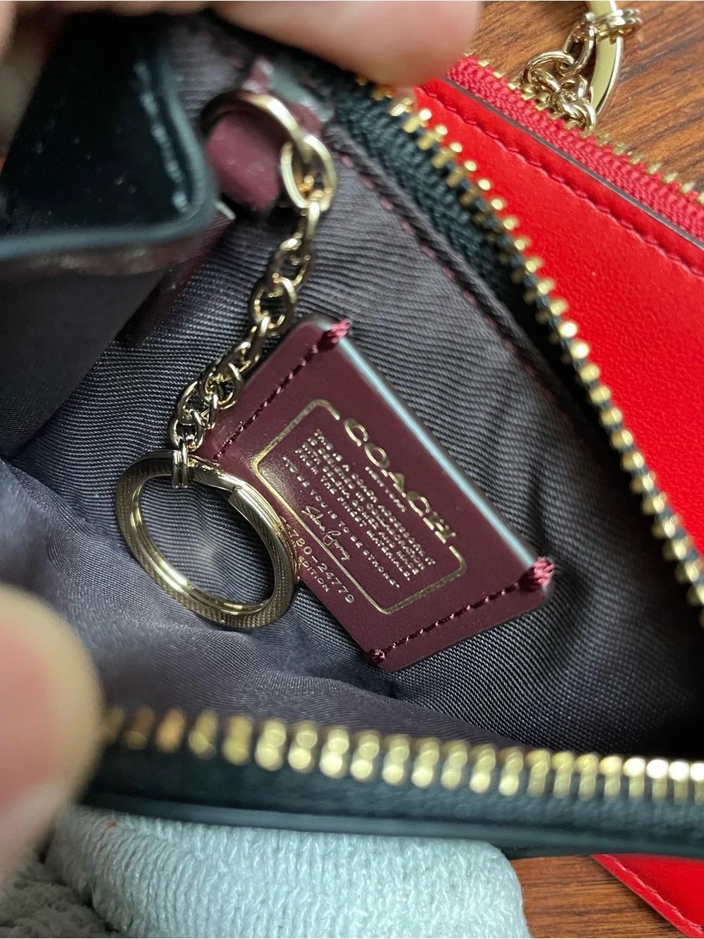 Coach x Selena Gomez Leather Card Holder — Black & Red Bundle
